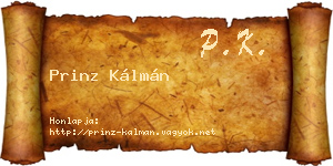 Prinz Kálmán névjegykártya